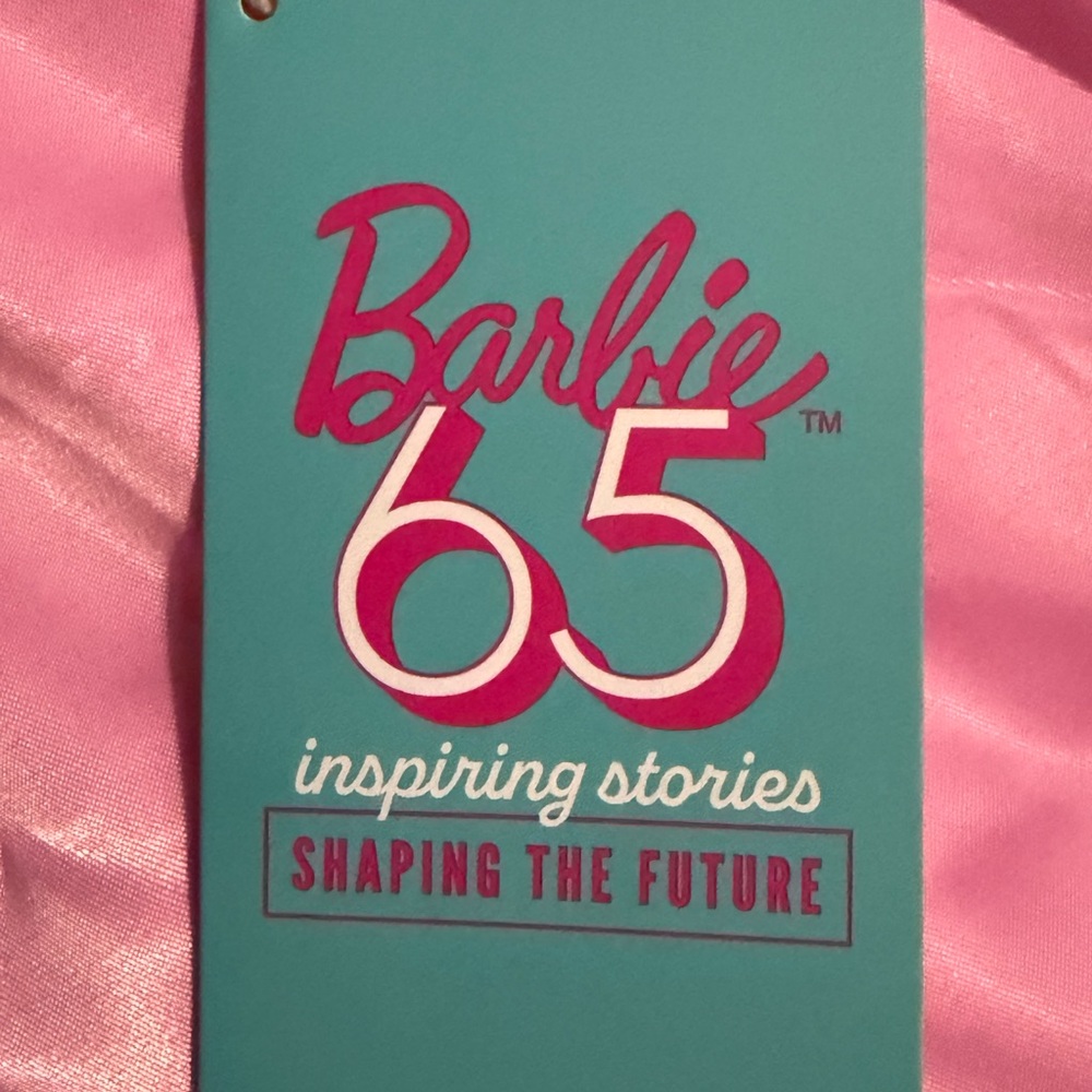 Loungefly Barbie 65th Anniversary Unisex 2X Bomber Jacket Pink Pastel NWT - Picture 6 of 8